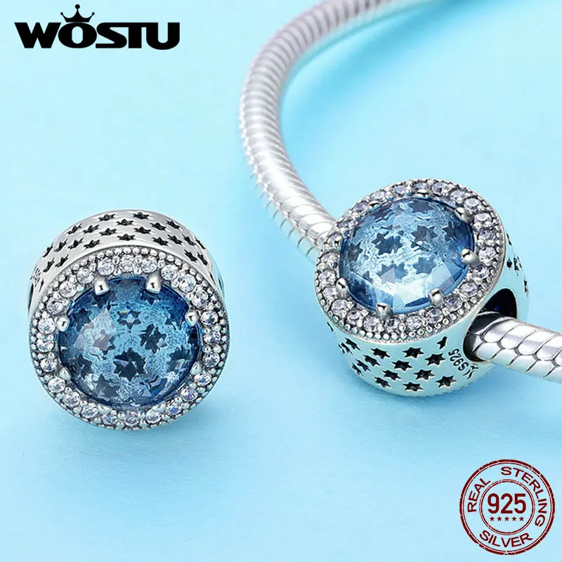 WOSTU 2019 хит продаж Стерлинговое Серебро 925 пробы Сияющие Шарм в виде сердец бусины
