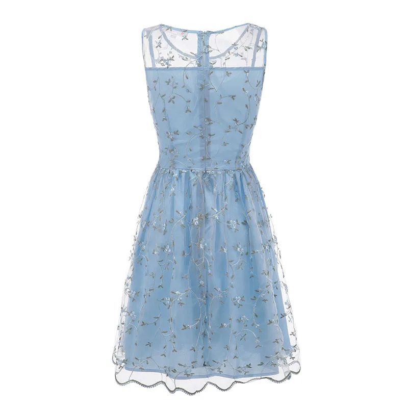 ZTVitality 2018 Vestidos Повседневное платье без рукавов с вышивкой и круглым вырезом