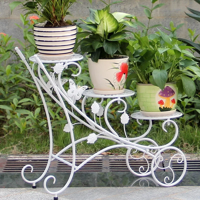 Европейский сад белый цветок стенд посадки три лестницы тип завода стойки | Дом и