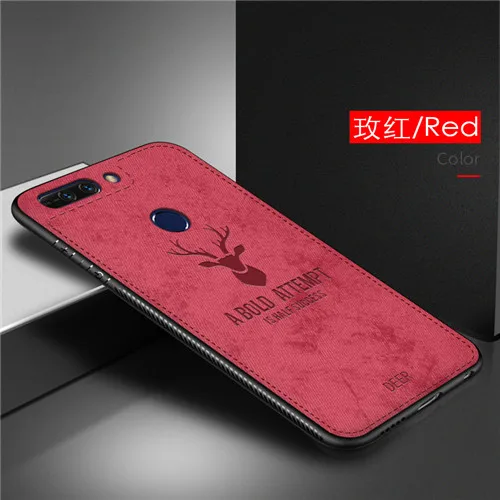 Red Для huawei honor 8 pro Чехол с тканевым узором V9 чехол задняя крышка силиконовый мягкий край противоударный бизнес capas honor 8 Pro Мужской чехол s - Цвет: Red