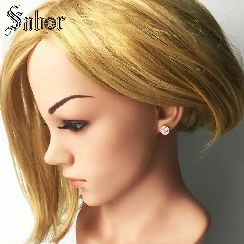 Женские серьги-гвоздики Луна Серьги серебряного цвета с подсветкой из фианита