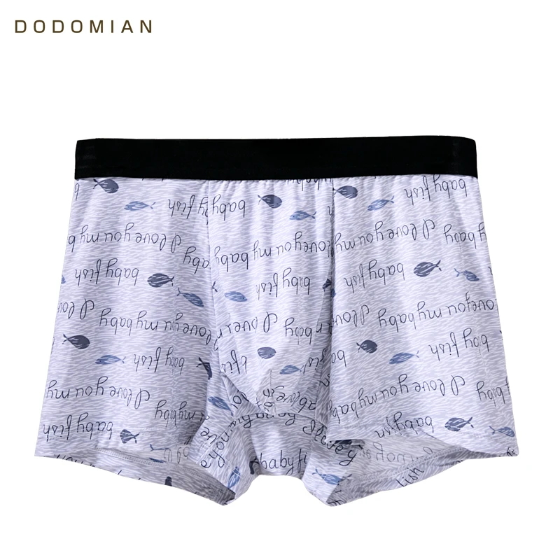 Мужское нижнее белье мягкие дышащие боксеры из шелка со средней талией и принтом