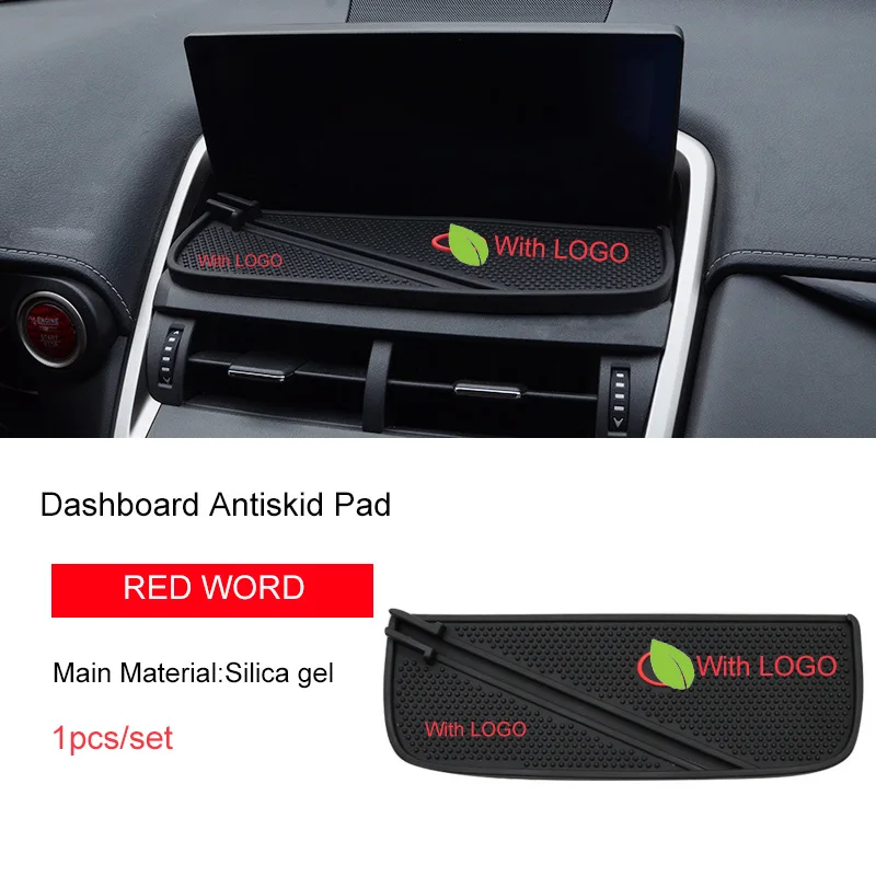 Black With Red Word QHCP 1 шт. силикагель дашоборд Противоскользящий коврик силиконовая автомобильная подставка для телефона Нескользящая Накладка для Lexus NX200 300 300H - Название цвета: Black With Red Word