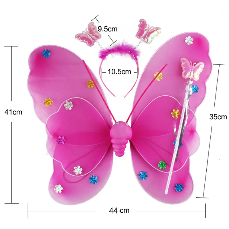 Бесплатная доставка четыре комплекта детских костюмов с крыльями бабочки и