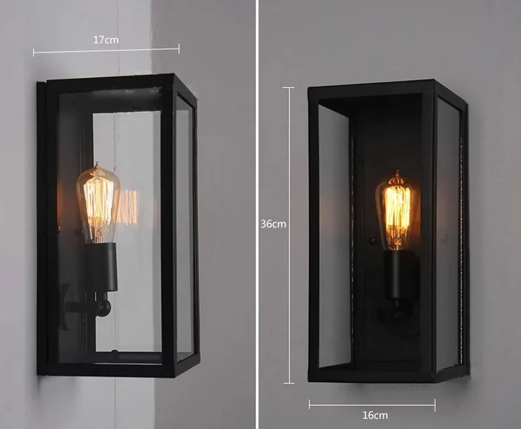 Настенное бра с прозрачной крышкой Уличный настенный светильник в металлической