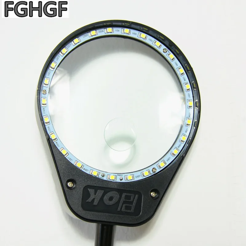 Ремонтное увеличительное стекло 10 раз Регулируемая яркость светодиодный