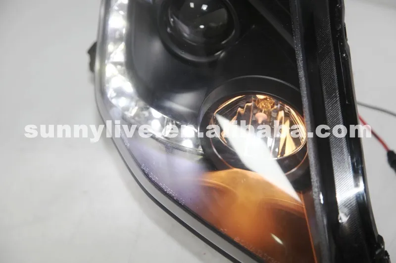 Для NISSAN 350z светодиодный светильник на голову передний светильник черный корпус 2003-2005 год SN
