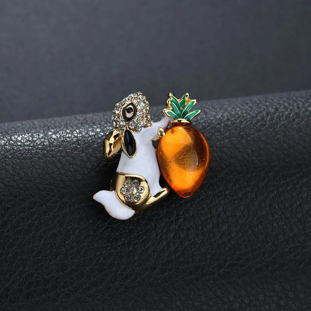 Quasimodo Rabbit Carrot Enamel Animal Brooches for Women Men Wedding Hijab Scarf Pins and Badges Brooch Jewelry | Украшения и