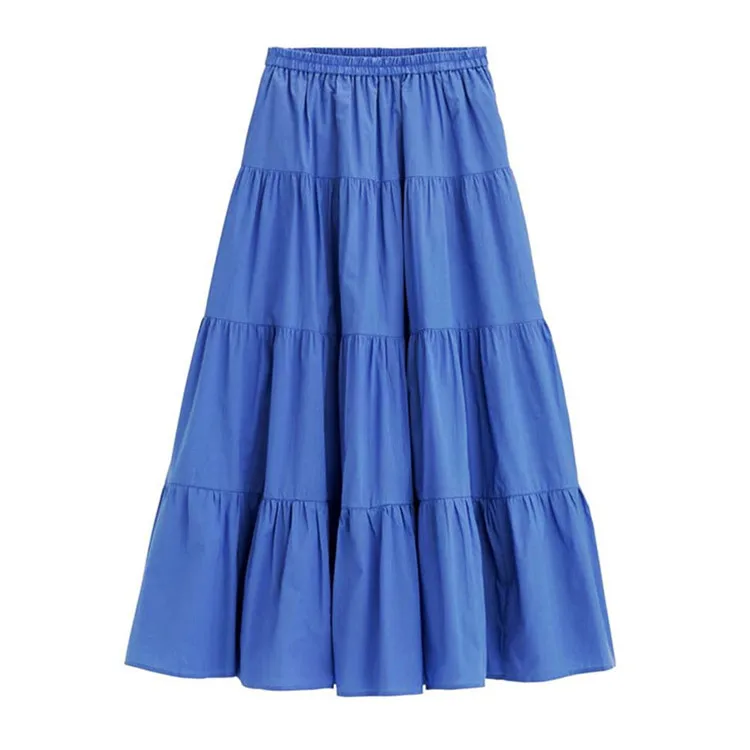 Женская юбка макси с оборками однотонная винтажная 11 цветов 6xl 7xl Новинка осени