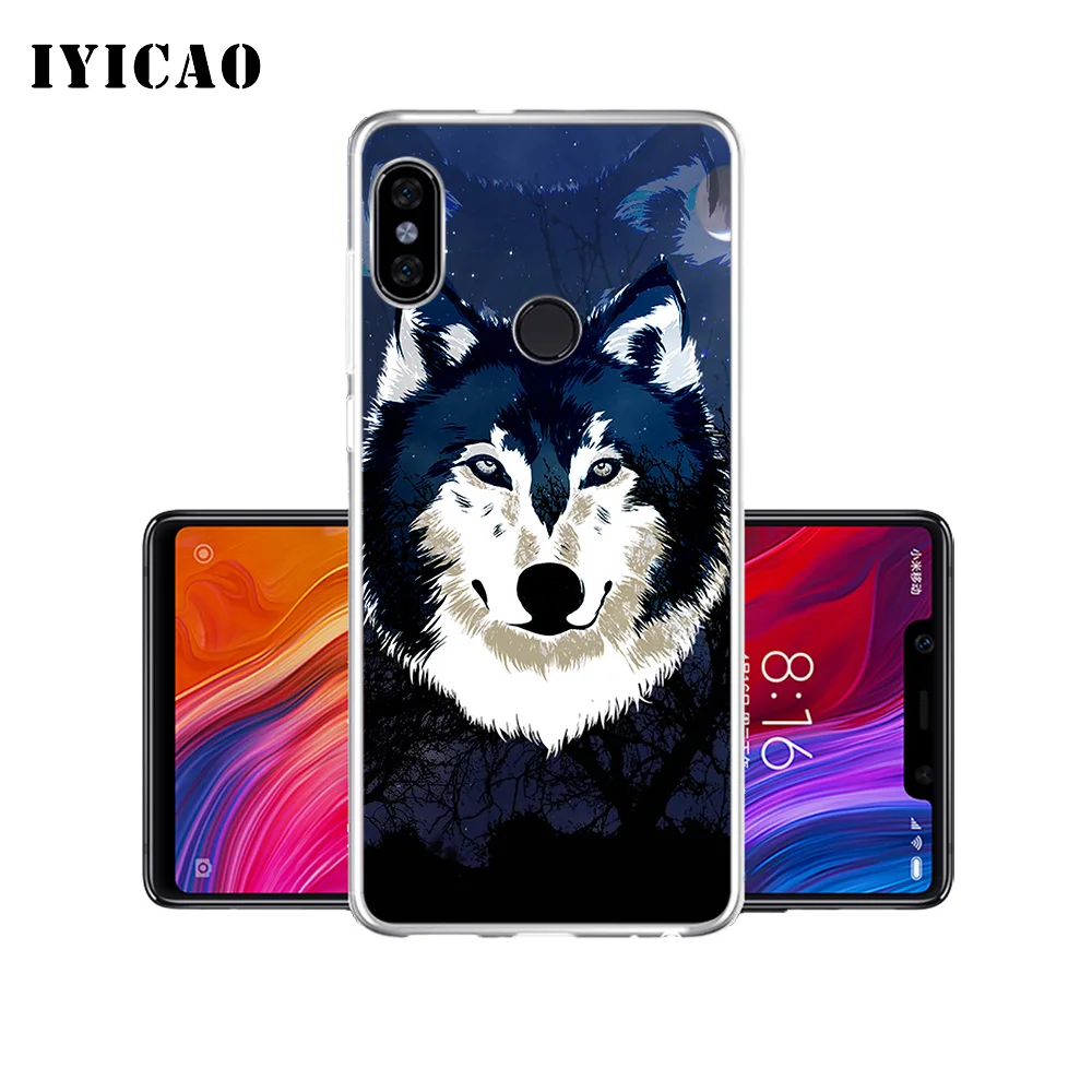 Мягкий силиконовый чехол для телефона IYICAO Animal Wolf Xiaomi Mi 9 8 SE 6 A1 A2 Lite F1 MIX2S MIX3 TPU |