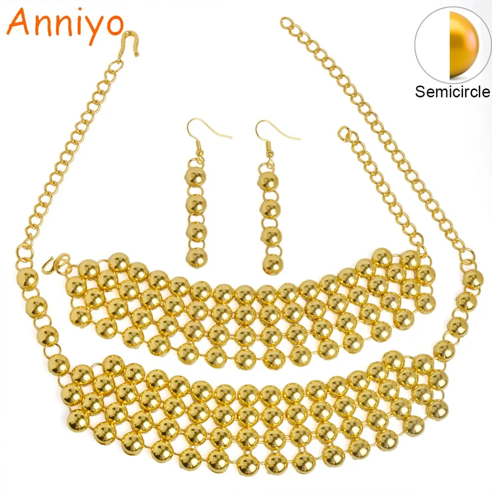 

Ожерелье/серьги/браслет Anniyo, новый полукруглый Эфиопский бисер, 48 см, 22 см, африканская Свадебная бижутерия, подарки Арабской невесты #071106