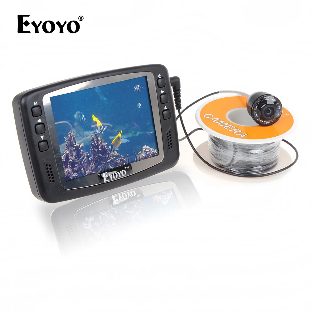 Подводная камера Eyoyo 1000TVL с 3,5 дюймовым цветным LCD монитором.15м Кабели