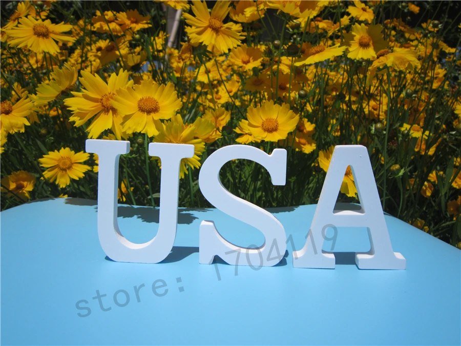 8 см резьба по дереву Искусственные белые деревянные буквы Алфавит украшение для