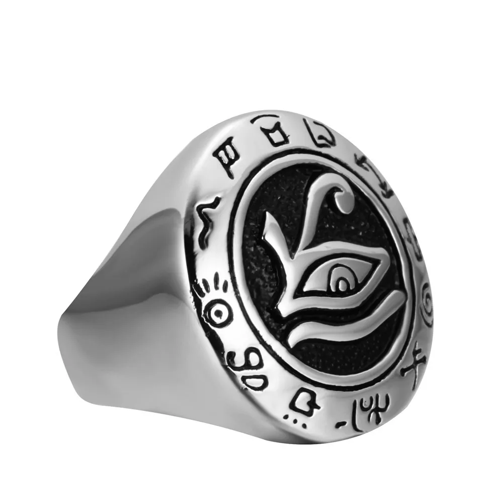 Мужское кольцо из нержавеющей стали панк-кольцо с защитой от ветра Horus Eye Ring |