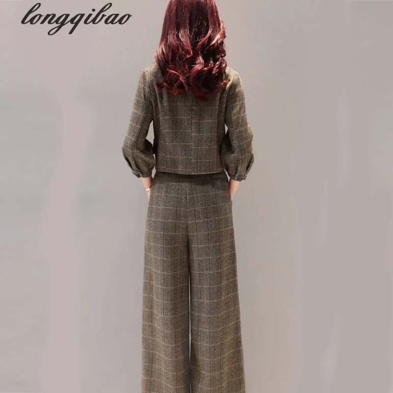 Куртка в клетку и широкие брюки весна-осень 2019 г. TB770 |