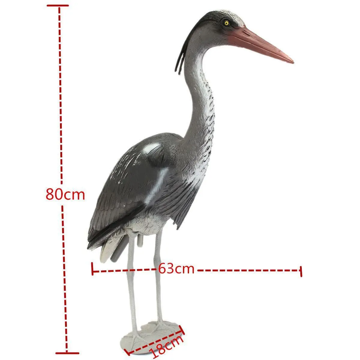 

1pc DIY Lifelike Large Plastic Resin Decoy Heron Garden Ornament Bird Scarer Fish Pond