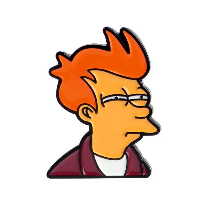 Милый мультфильм Futurama Philip J. Fry твердая Эмаль Булавка ТВ шоу значки броши для мужчин и женщин