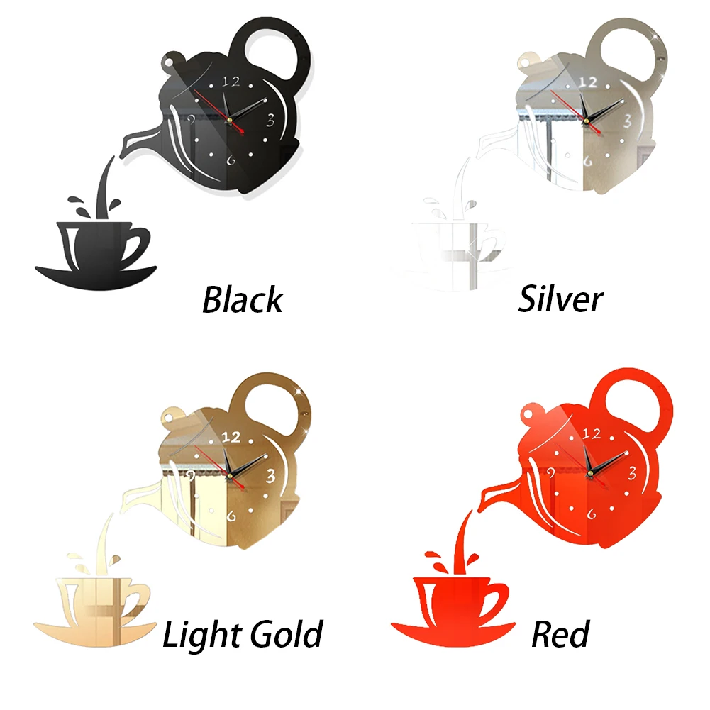 Прочный настенные часы простые декоративные кухня DIY легко установить чайник