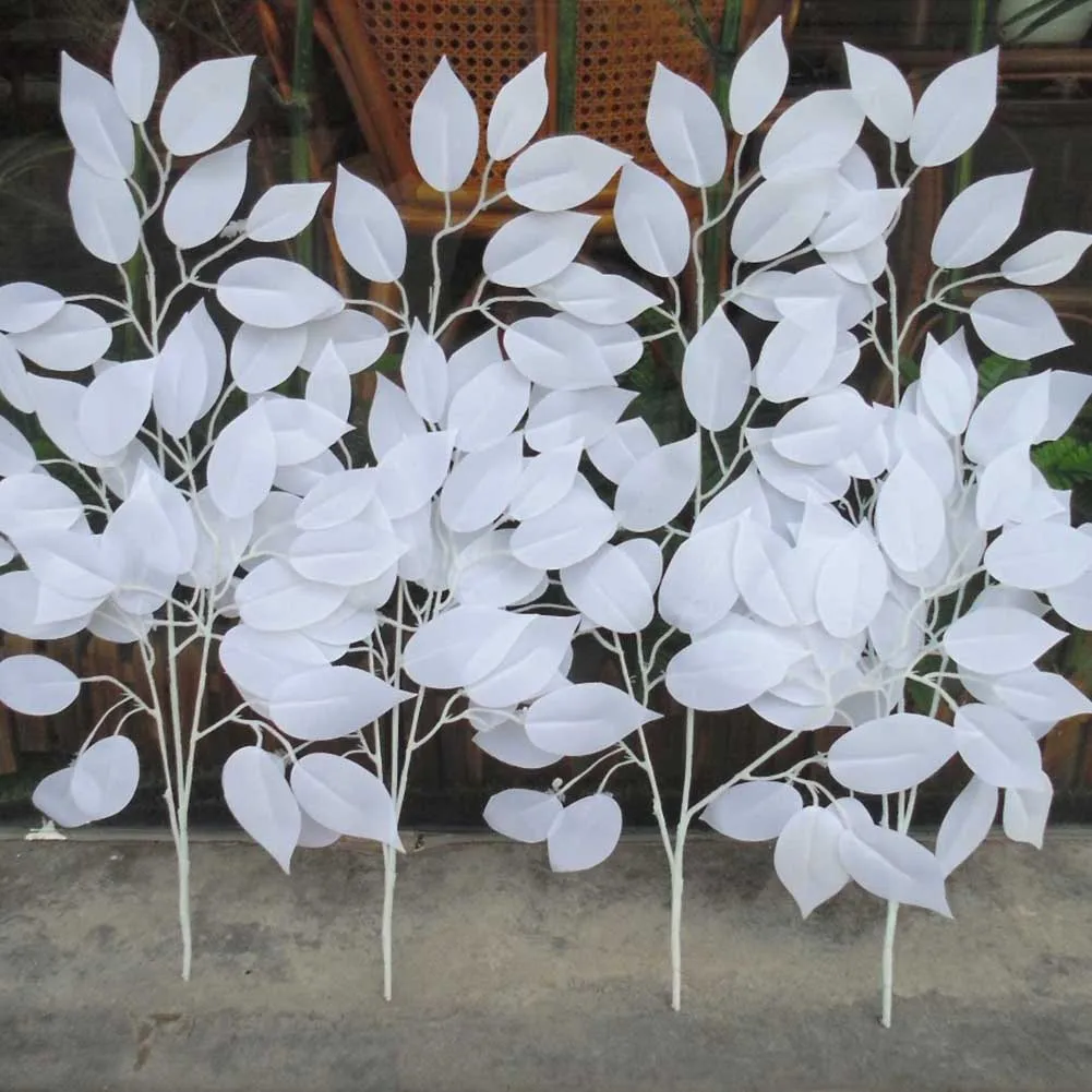 Горячие Diy один дюжина искусственных белых листьев Свадьба фестиваль праздник
