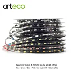 5 м 12 В узкая сторона 5730 светодиодная полоса 60 светодиодовм IP67 водонепроницаемая 4,7 мм ширина Гибкая полоса освещения 8 цветов сделай сам Автомобильная фара