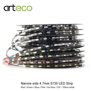 5 м 12 В узкая сторона 5730 светодиодная полоса 60 светодиодовм IP67 водонепроницаемая 4,7 мм ширина Гибкая полоса освещения 8 цветов сделай сам Автомобильная фара