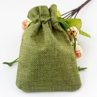 wholesale 100pcslot olive green jute bags 7x9cm small burlap gift bag pouches favor jewelry charms gifts packaging linen bags