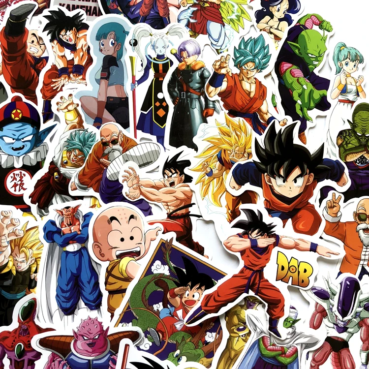 100 шт./лот аниме драконий жемчуг наклейки Супер Saiyan Goku наклейка для сноуборда