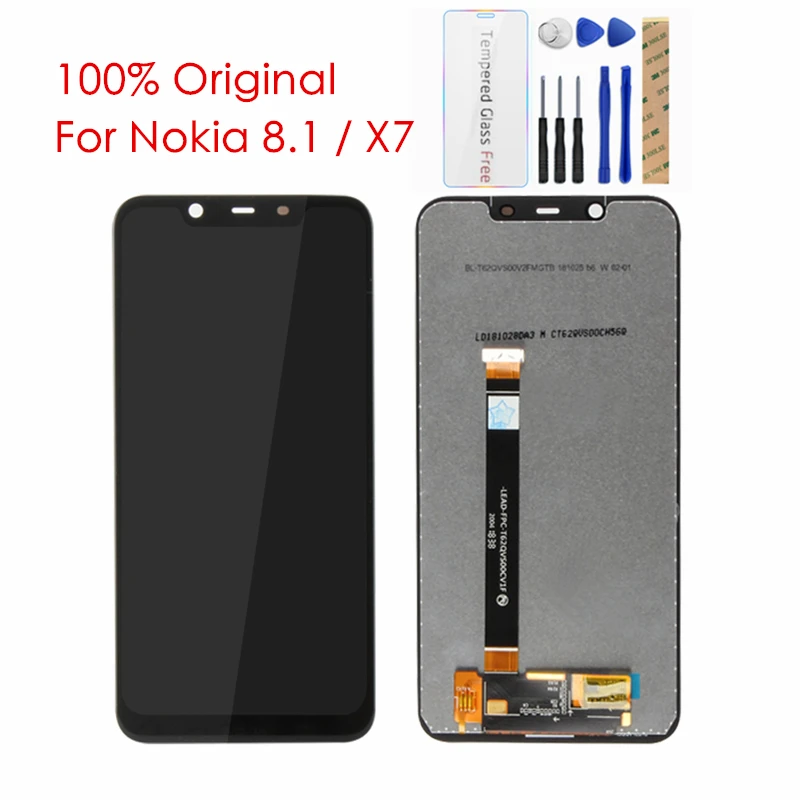 100% Original For Nokia 8.1 LCD Display Touch Panel Screen X7 6.18&quot Digitizer Replacement Spare Repair Parts | Мобильные