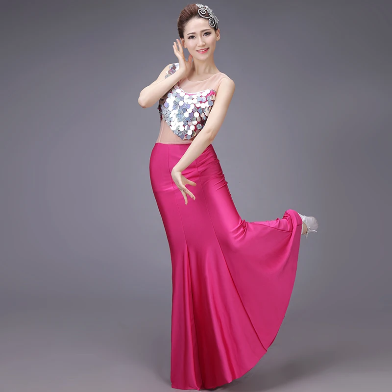 Костюм китайского народного танца Женский костюмы таиландского павлина