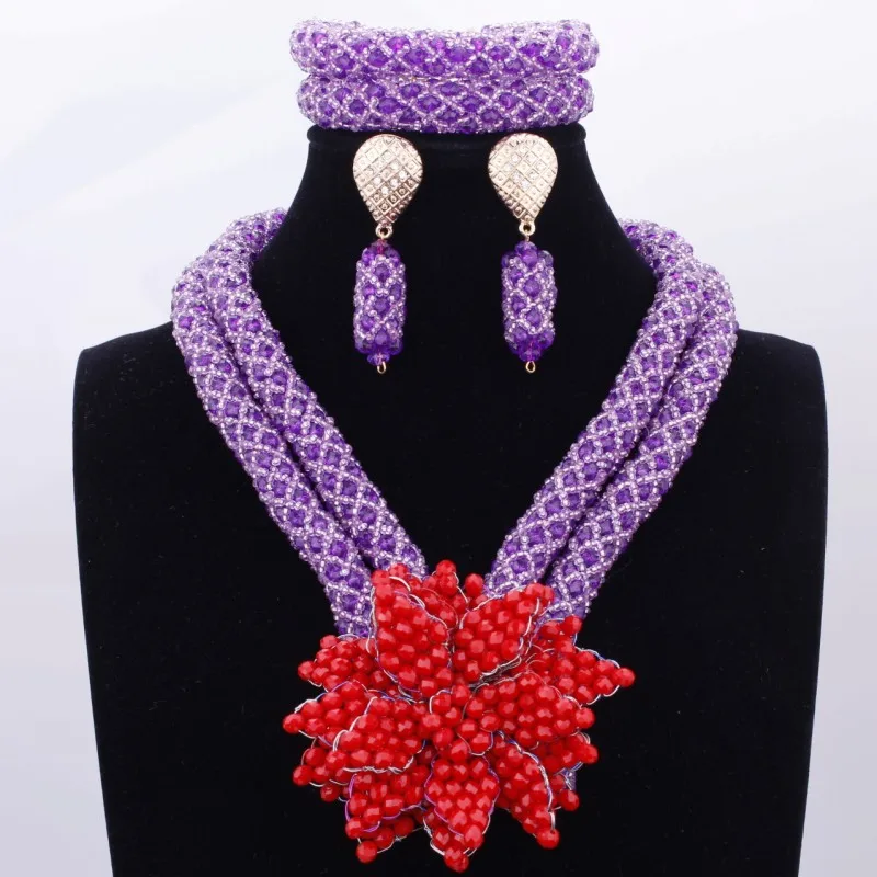 Новый дизайн 2018 роскошное Двухслойное женское свадебное ожерелье африканские