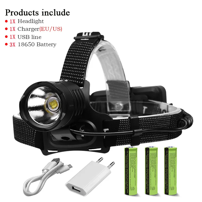 xhp70 headlamp B Головной фонарь светодиодный перезаряжаемый светодиодный фонарик с высокими люменами xhp70 налобный фонарь usb налобный фонарь 18650 налобный фонарь для рыбалки - Испускаемый цвет: xhp70 headlamp B