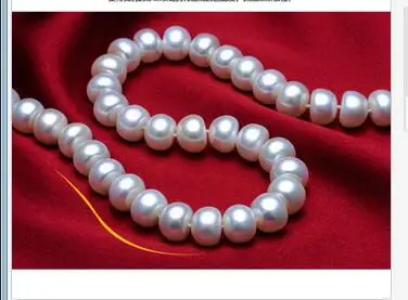 

noble women gift Jewelry Silver Clasp Natural GW Natural White 10-11MM oblate shape pearl necklace 925 silver-jewelry