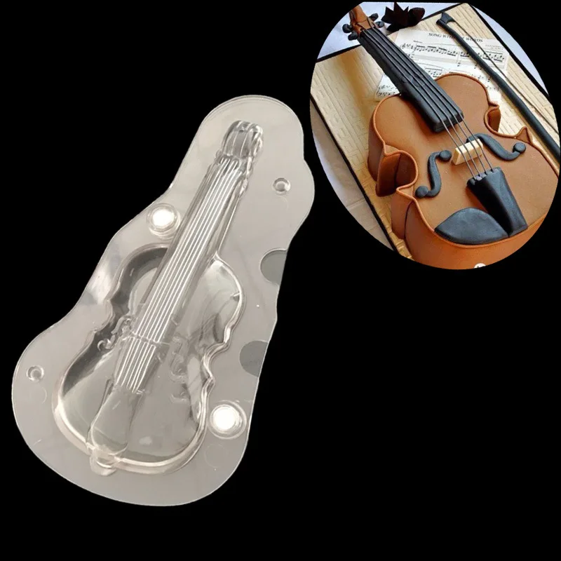 Магнит 3D стерео шоколадная форма Скрипка Гитара Форма Фондант торт инструмент DIY