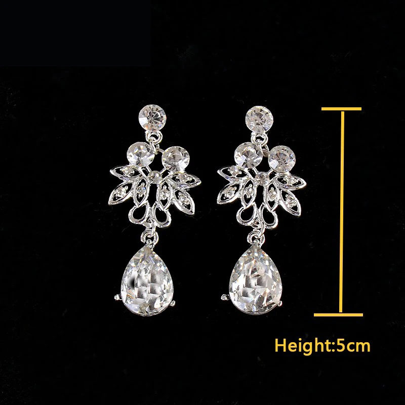 Bridal Butterfly Flower Waterdrop Silver Diamante Crystal tiara hairbands crown earrings wedding hair accessories wholesale | Украшения и