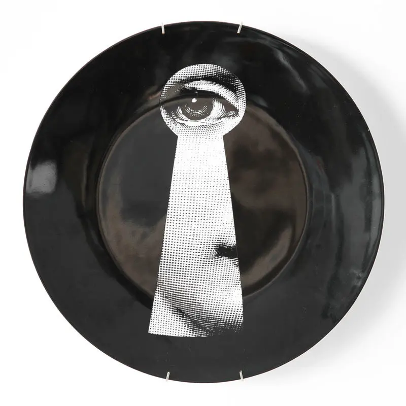 5 10-дюймовая шпилька для Fornasetti таблички для дома украшения Рождественские украшения для ужина пластина декоративная настенная посуда черный, белый цвет настенные тарелки - Цвет: 5