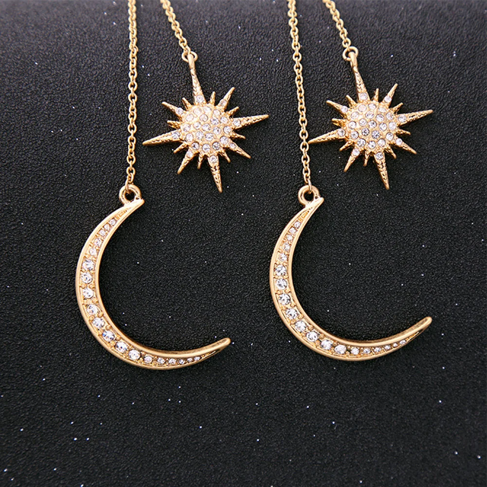 Серьги с небесными светилами Sun and Moon женские мистические серьги в стиле ретро