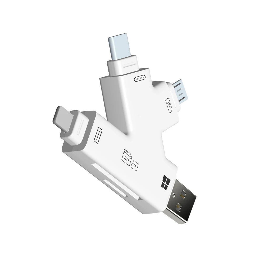 4 в 1 устройство для чтения карт с разъемом типа папа микро usb/SD/TF/USB/type c адаптер iOS