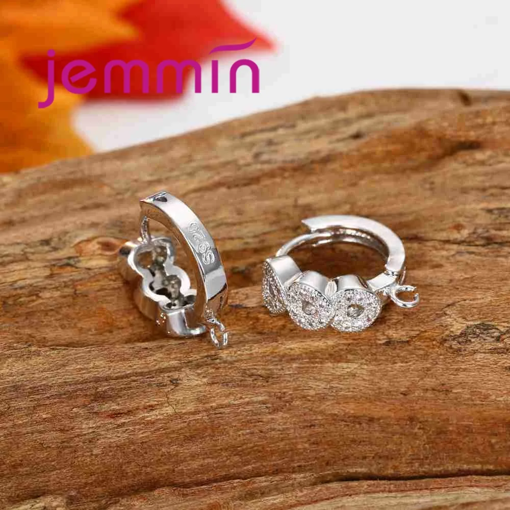 Роскошные серьги Крючки с фианитом 3 сердца AAA для изготовления ювелирных изделий