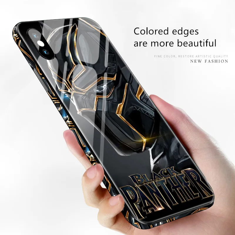 Чехол для телефона нового поколения серии iPhone XR XS MAX glass color edge 8 Plus 7 6S