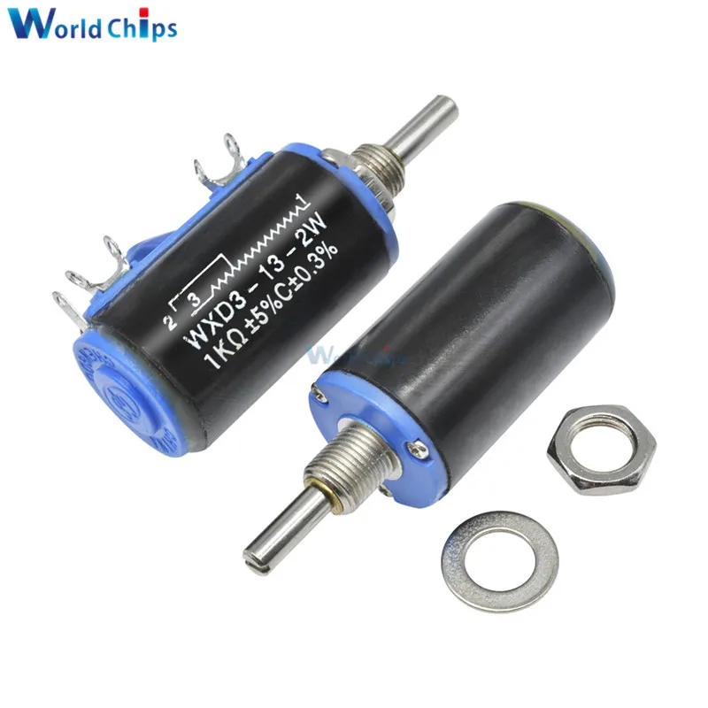2 шт. WXD3-13-2W WXD3-13 2 Вт проволочный потенциометр 100R 470R 1K 4,7 K 10K 22K 47K 100KΩ Ом 10 превращает линейный роторный потенциометр
