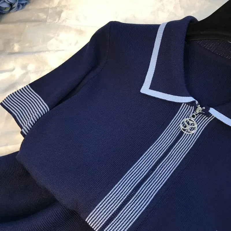 ALPHALMODA Новое модное трикотажное платье без застежки с высокой талией, женское повседневное летнее платье трапециевидной формы с коротким рукавом