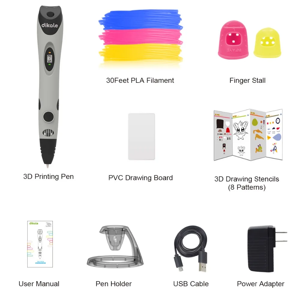 Dikale 3D печать импримантная ручка Scribble Caneta 3D Lapiz Stylo 3D импрессия ручка для рисования карандаш PLA нити для детей и взрослых подарок