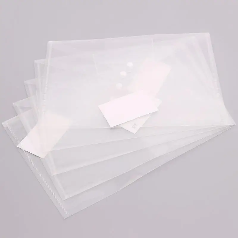 5PCS A4 Envelope Document Filing Bag File Holder with Snap Button Office Supplies Students Stationery Organizer storage bag