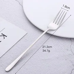 silver-1 pcs Столовая вилка из нержавеющей стали, корейские Десертные Вилки, Серебряная столовая посуда для стейка, розовое золото, десертная вилка, кухонные, вечерние, инструменты - Цвет: silver-1 pcs