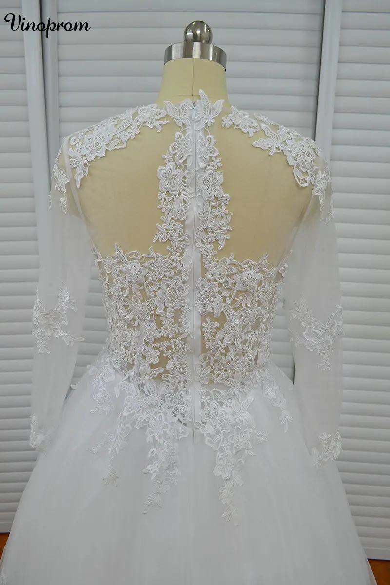 Бальное платье из тюля свадебные платья с длинным рукавом элегантные кружева