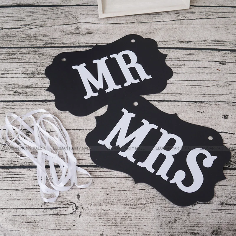 ELOMAN 'MR& MRS' Свадебные украшения стул знаки для свадебной вечеринки photo booth поставки