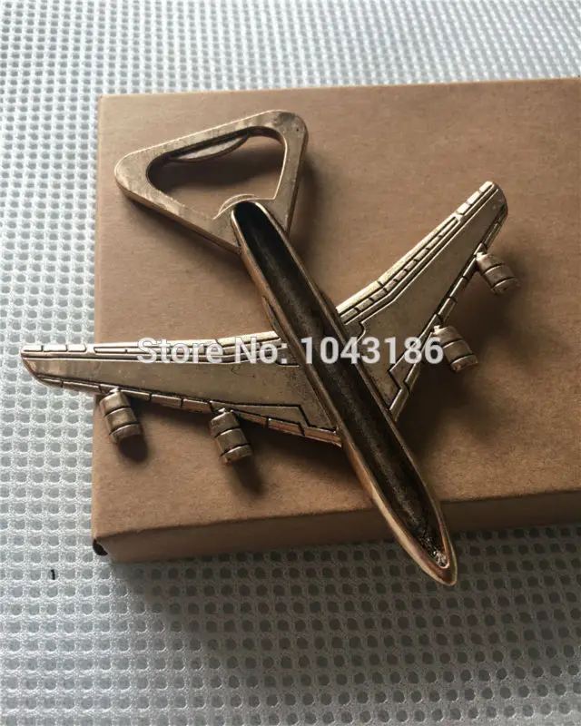 

wedding party favor gift and giveaways for guests - golden retro Classic plane/aeroplane/aircraft bottle opener 80pcs/lot