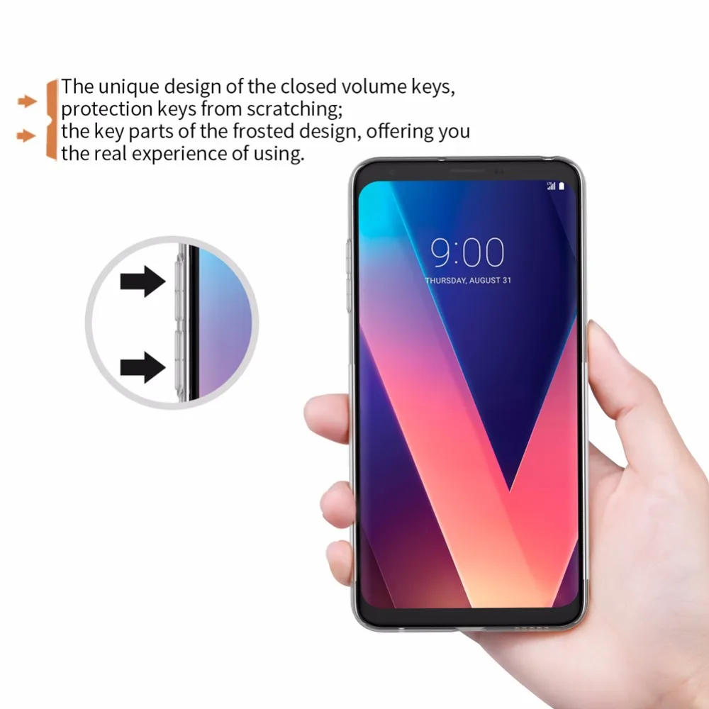 NILLKIN Ультратонкий Мягкий ТПУ для LG V30 прозрачный кристально чистый силиконовый чехол, чехол, сумка, чехол для LG V30, мобильный верхний чехол, дисплей