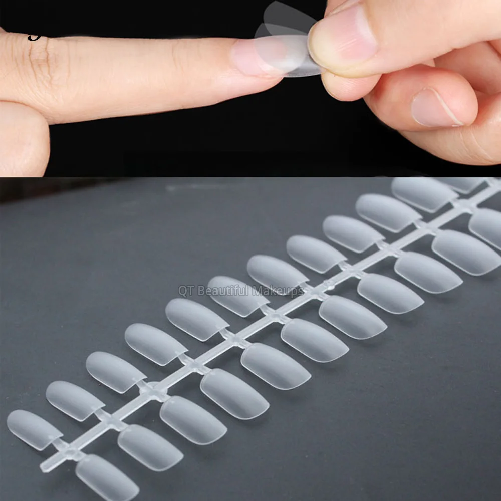 Новая матовая наклейка для ногтей Накладка полностью прозрачные накладные ногти