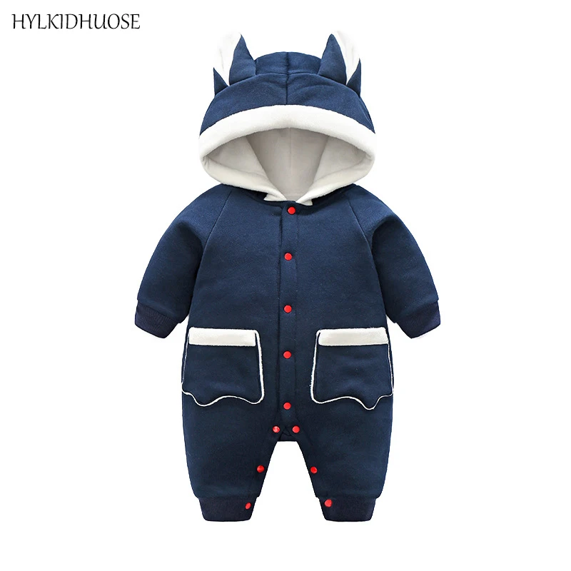 Детский комбинезон для новорожденных HYLKIDHUOSE теплый хлопковый с капюшоном